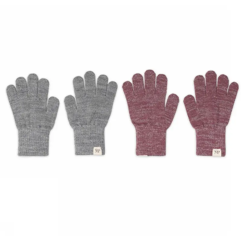 Mp Danmark Mix Light Grey Mel Grape Shake Comfy Glitter Gloves 2-Pack 1