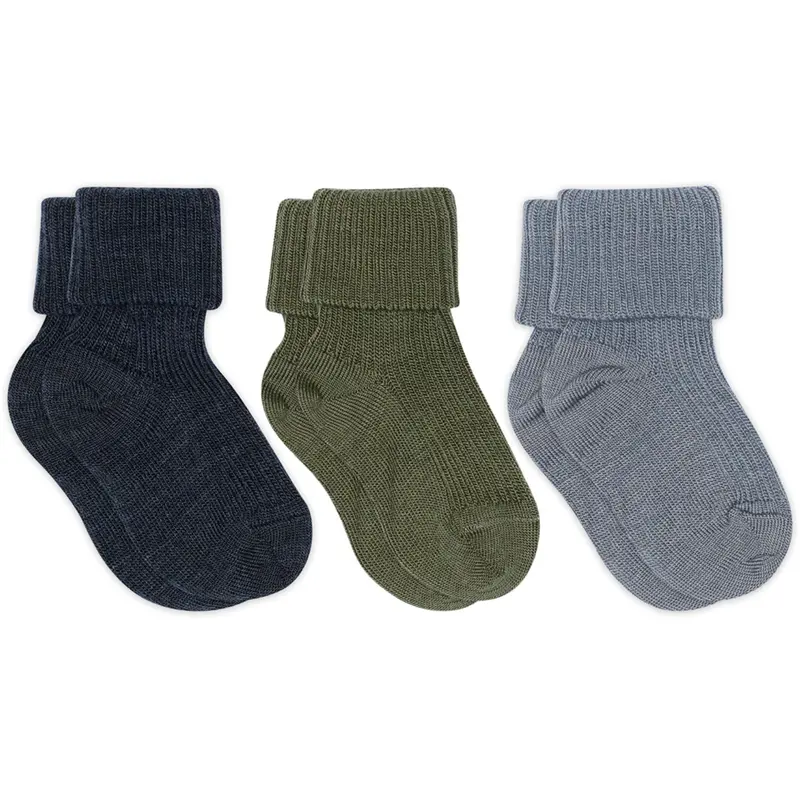 Mp Danmark Olivine Wool Rib Baby Socks 3-Pack 1