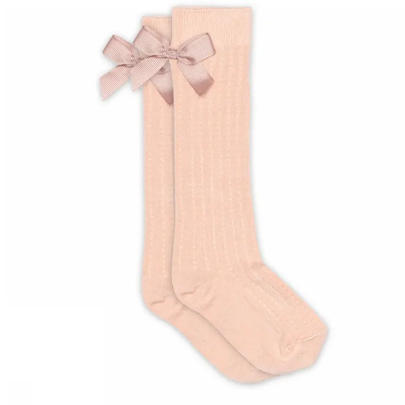 Mp Danmark Rose Dust Liva Knee Socks - Bow 1