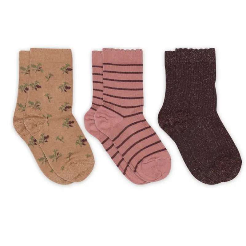 Mp Danmark Tawny Brown Thora Socks 3-Pack 1