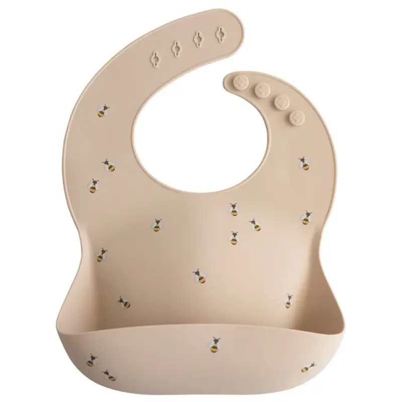 Mushie Bees Silicone Bib 1