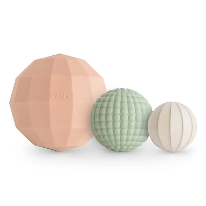 Mushie Blush Nesting Spheres Sensory Toy 1