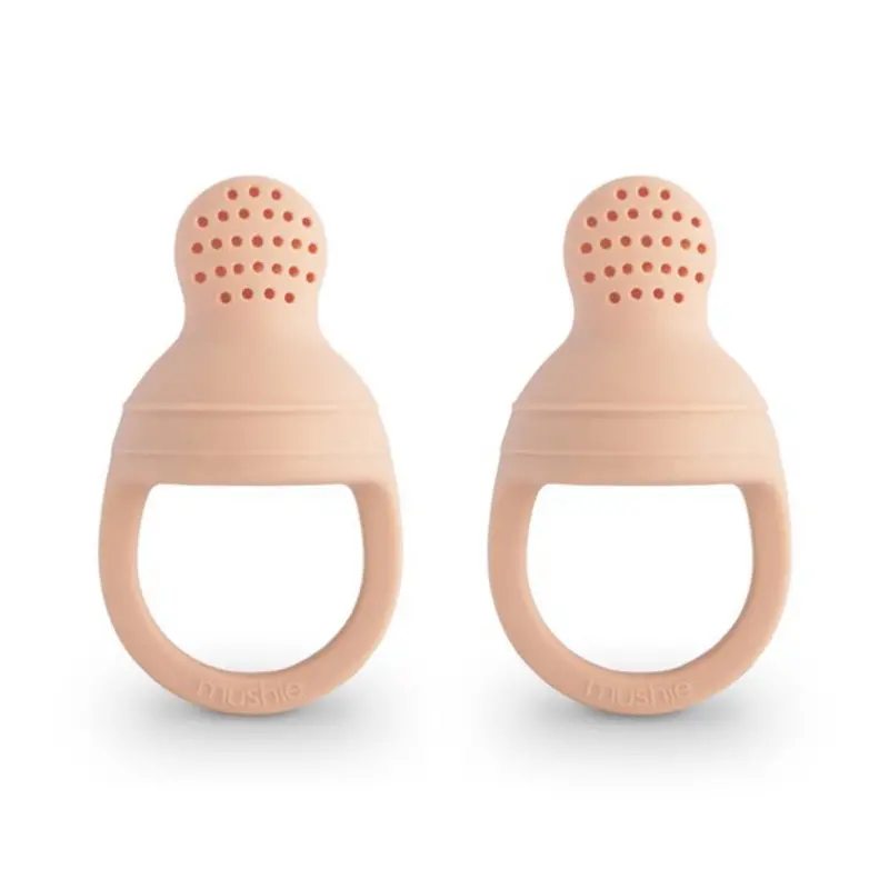 Mushie Blush Silicone Fresh Food Feeder 2-Pack 1