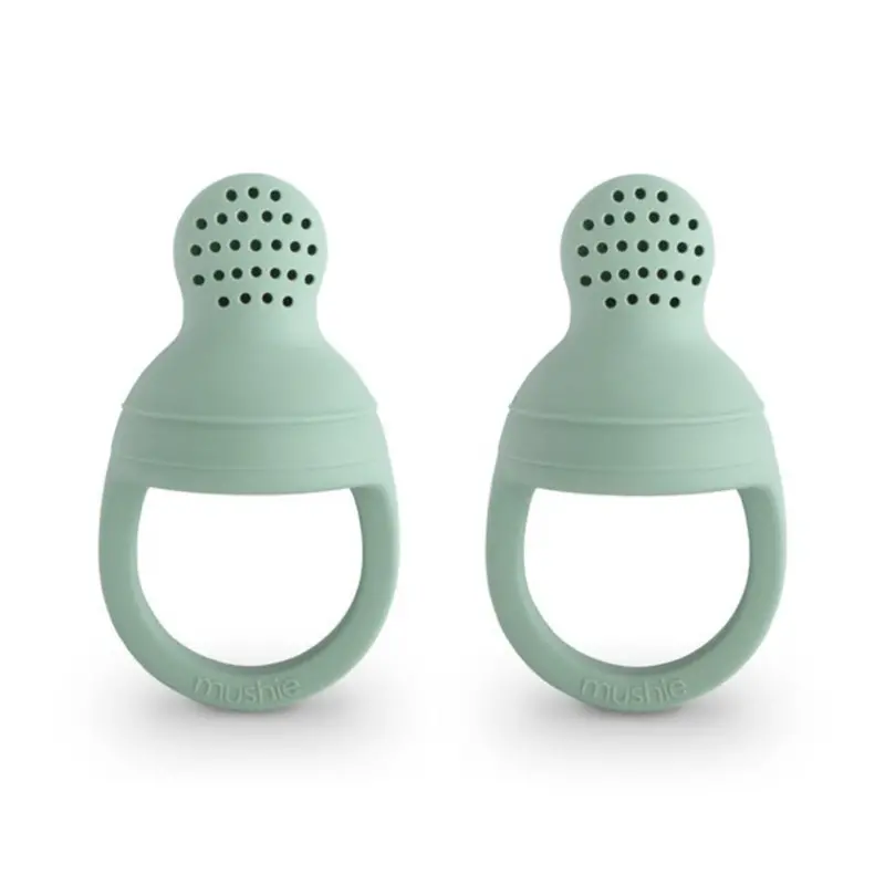 Mushie Cambridge Blue Silicone Fresh Food Feeder 2-Pack 1