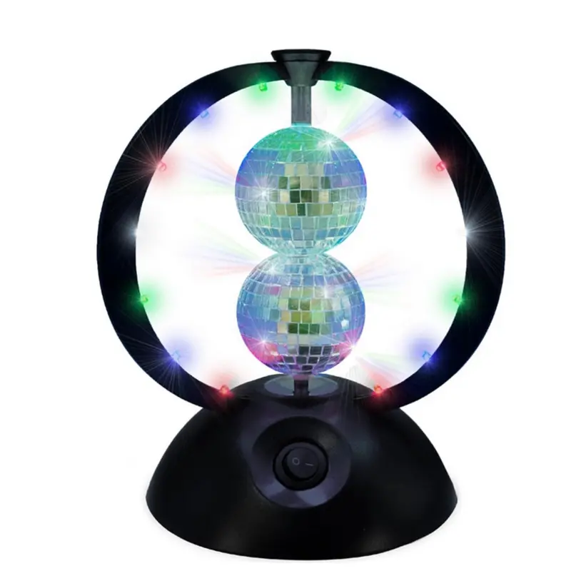 Music Rotating Double Mirror Balls Multi Colour Leds 1