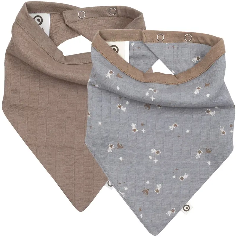Müsli Jasmin Blue/ Balsam Cream/ Walnut Stars Muslin Bib 2-Pack 1