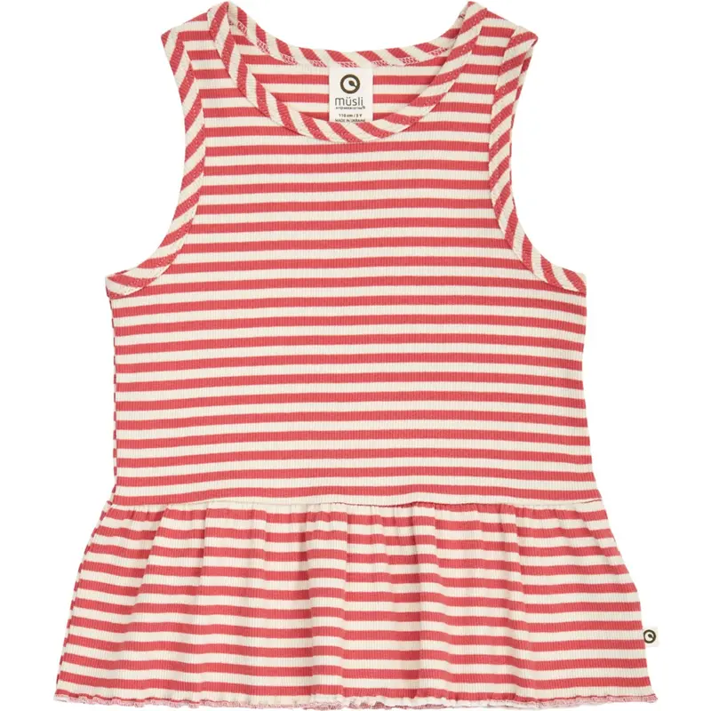 Müsli Mineral Red/ Tofu Rib Stripe Peplum Top 1