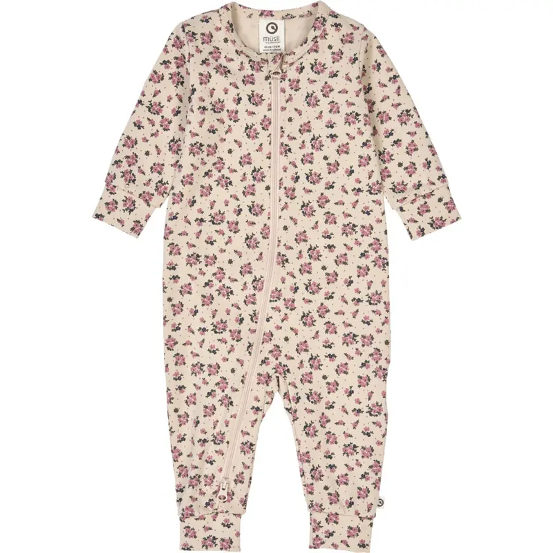 Müsli Oak/ Nostalgia Rose/ Deep Green Zinna Zip Bodysuit 1