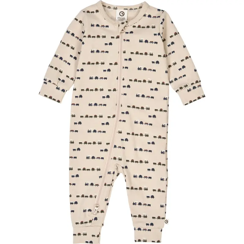 Müsli Oak/ Root/ Deep Green Train Zip Bodysuit 1
