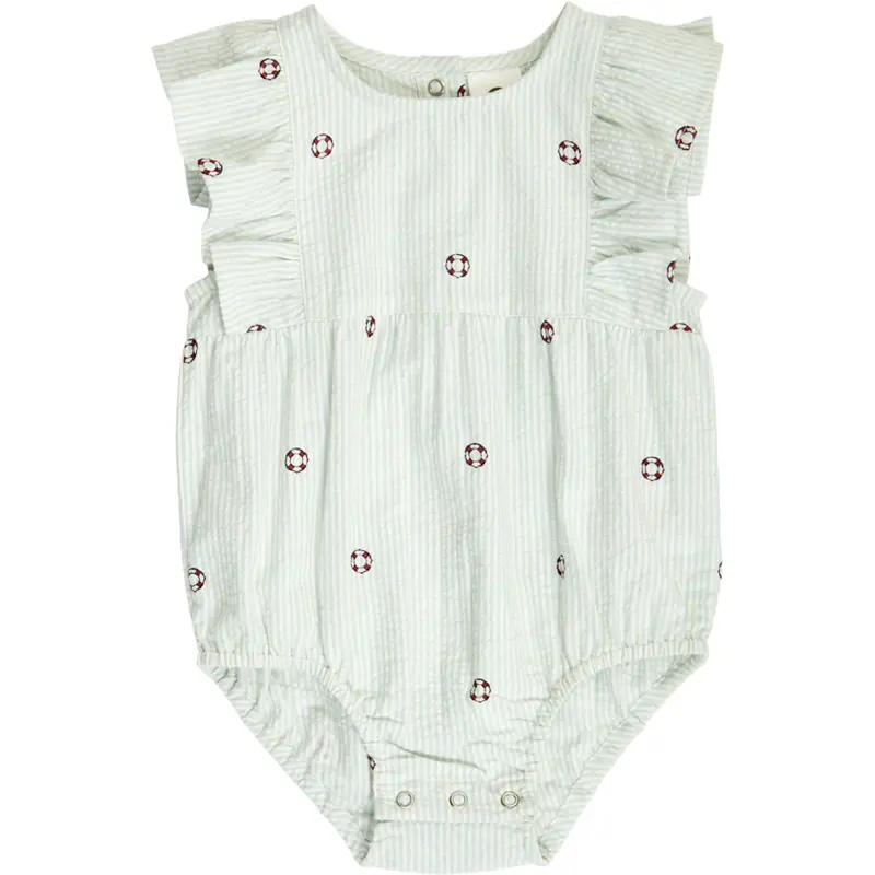 Müsli Tofu/ Ocean/ Mineral Red Seersucker Stripe Frill S/S Body 1