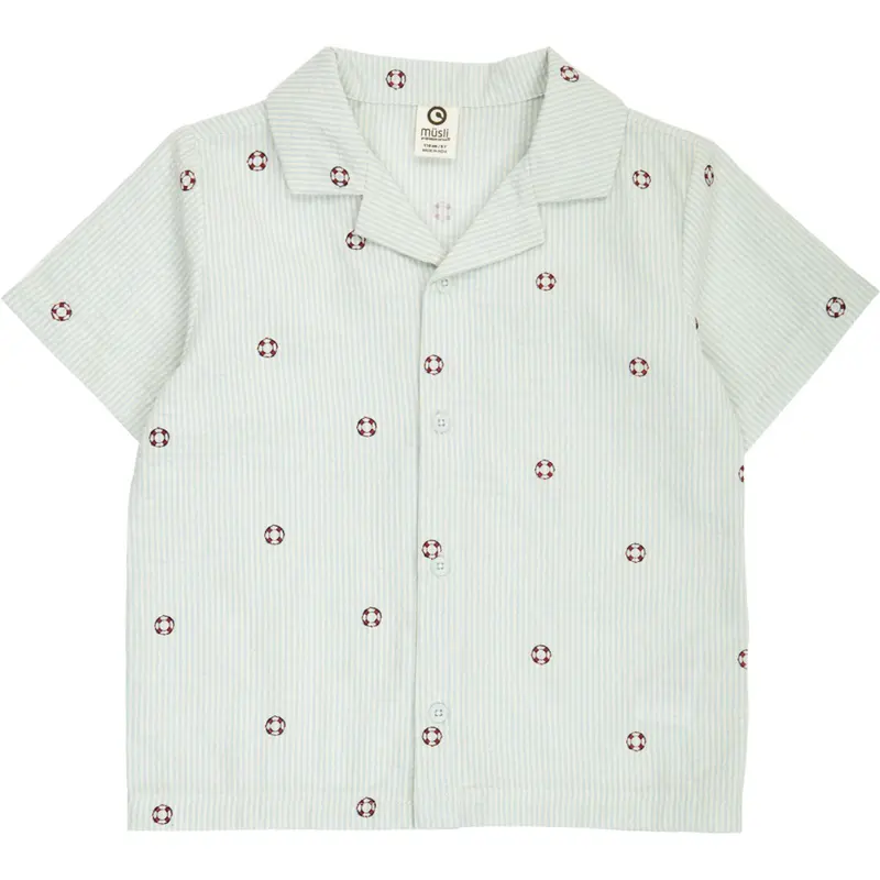 Müsli Tofu/ Ocean/ Mineral Red Seersucker Stripe S/S Shirt 1