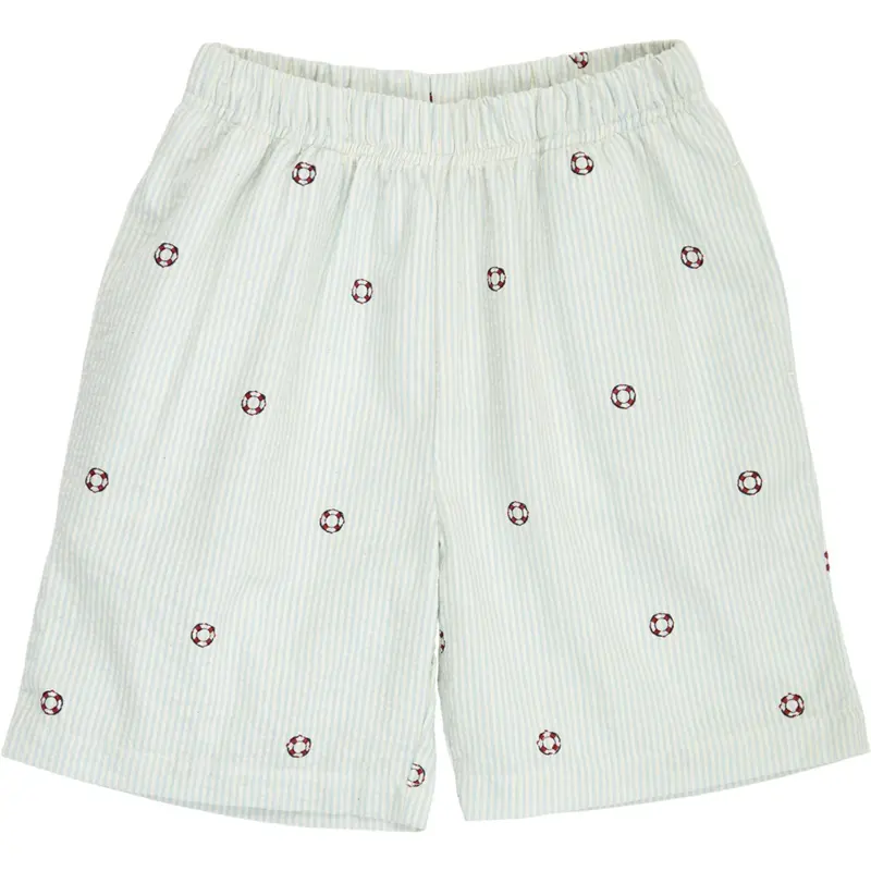 Müsli Tofu/ Ocean/ Mineral Red Seersucker Stripe Shorts 1