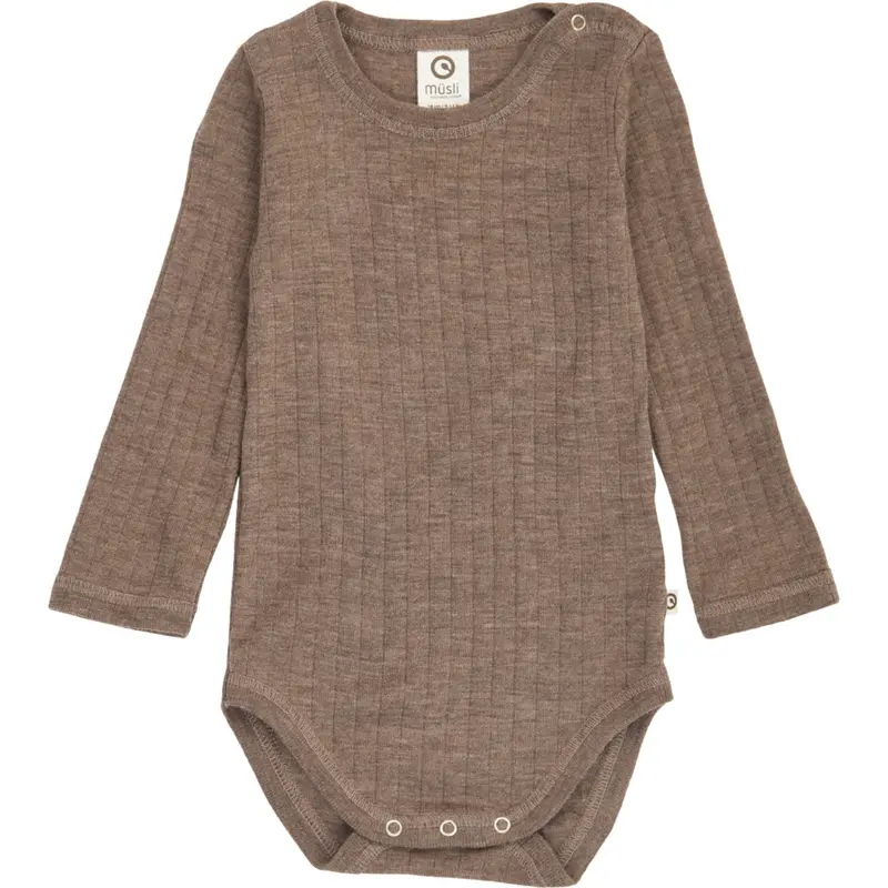 Müsli Walnut Melange Woolly Rib L/S Body 1