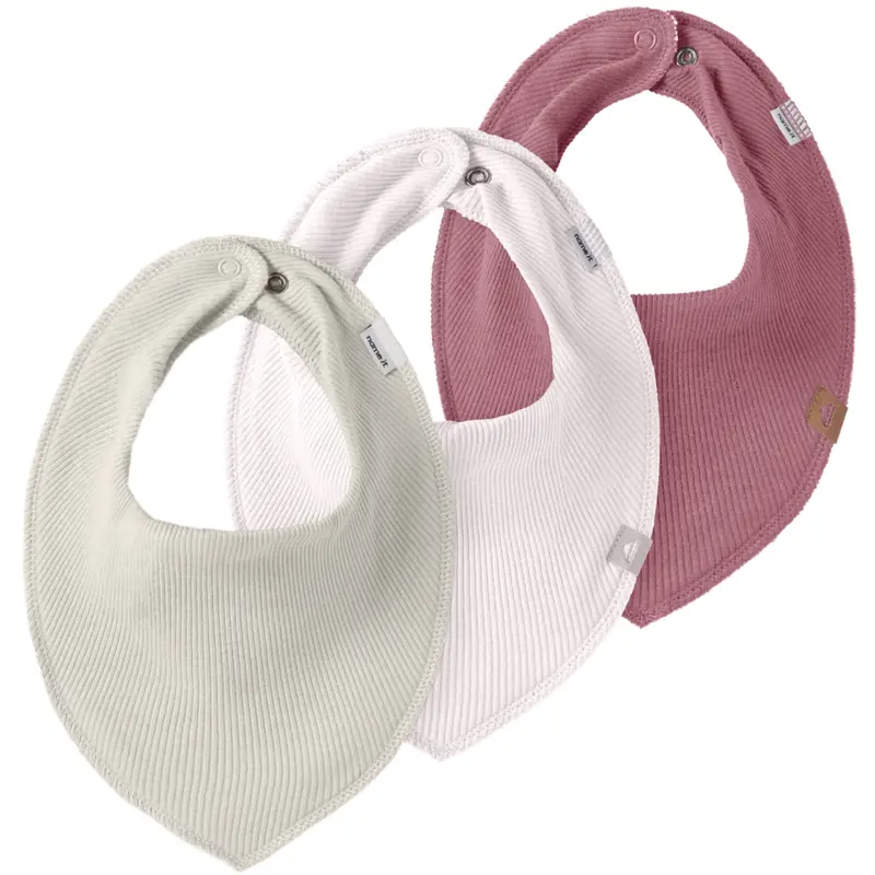 Name It Almond Milk Nbfyvette 3P Rib Scarf Bib 1