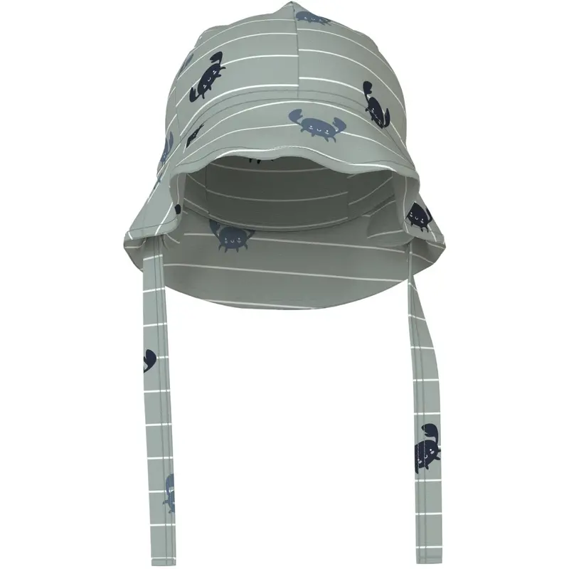 Name It Aqua Gray Crabs Vroels Sunhat 1