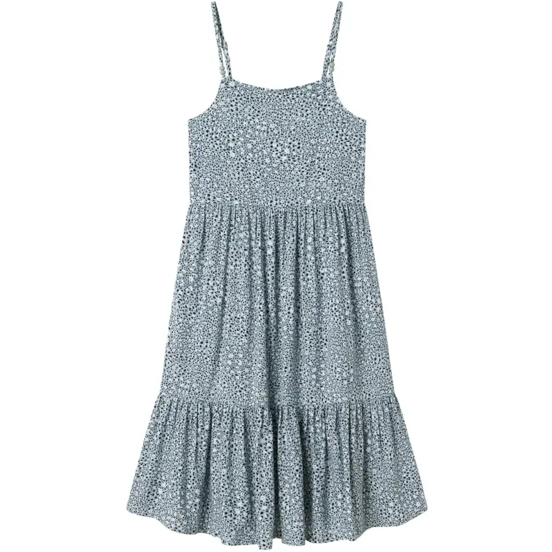 Name It Aqua Gray Leo Jilli Strap Midi Dress 1
