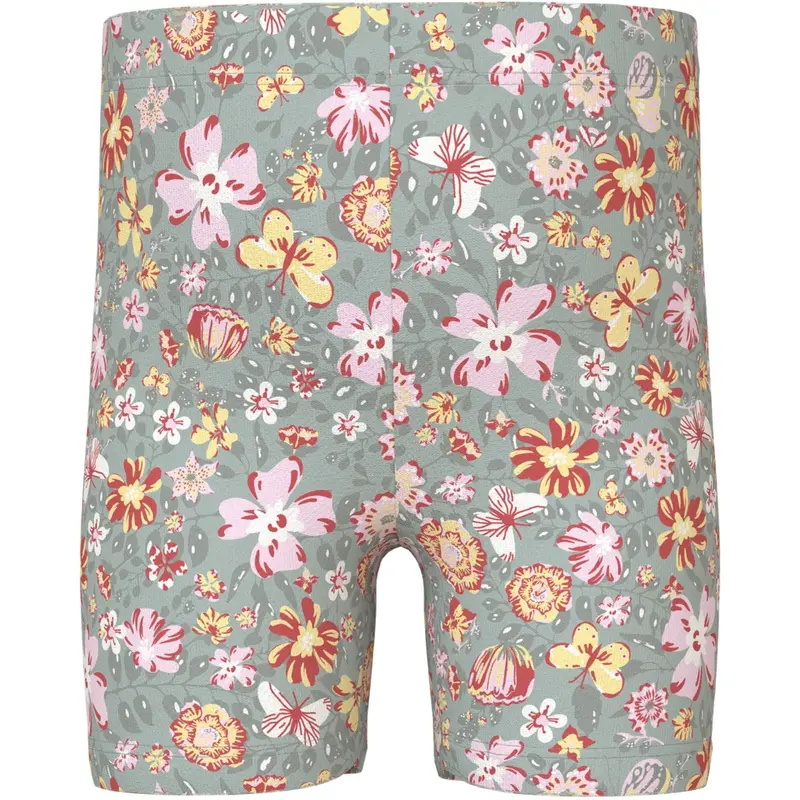 Name It Aqua Gray Yellow Flower Vayo Short Leggings 1