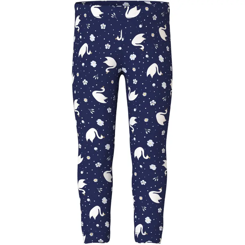 Name It Beacon Blue Swans Nmfdavina Aop Swe Leggings Bru 1