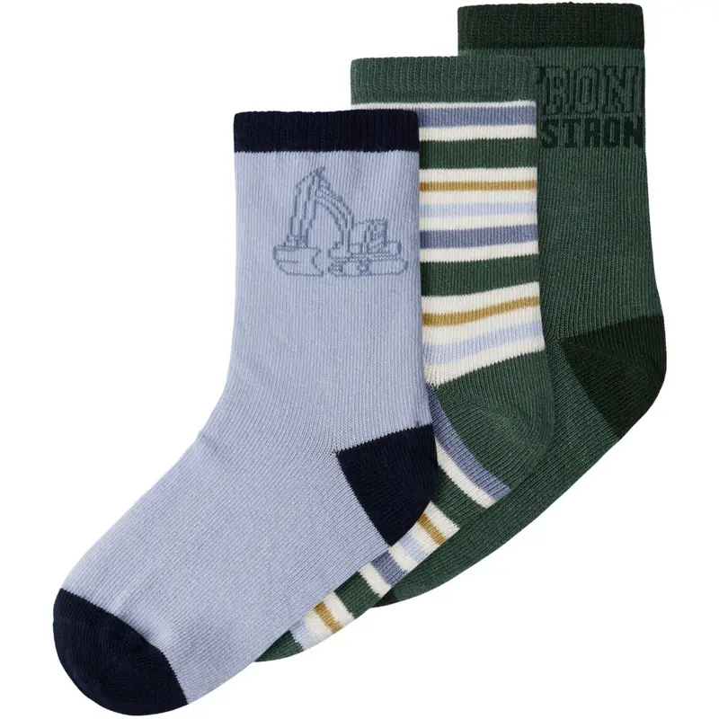 Name It Bistro Green Nmmsirius 3P Socks 1