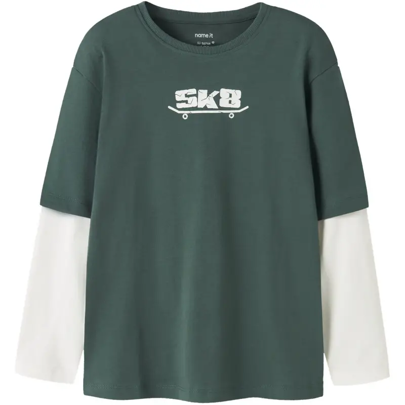 Name It Bistro Green Skate8 Nkmvarto Ls Nreg Top 1