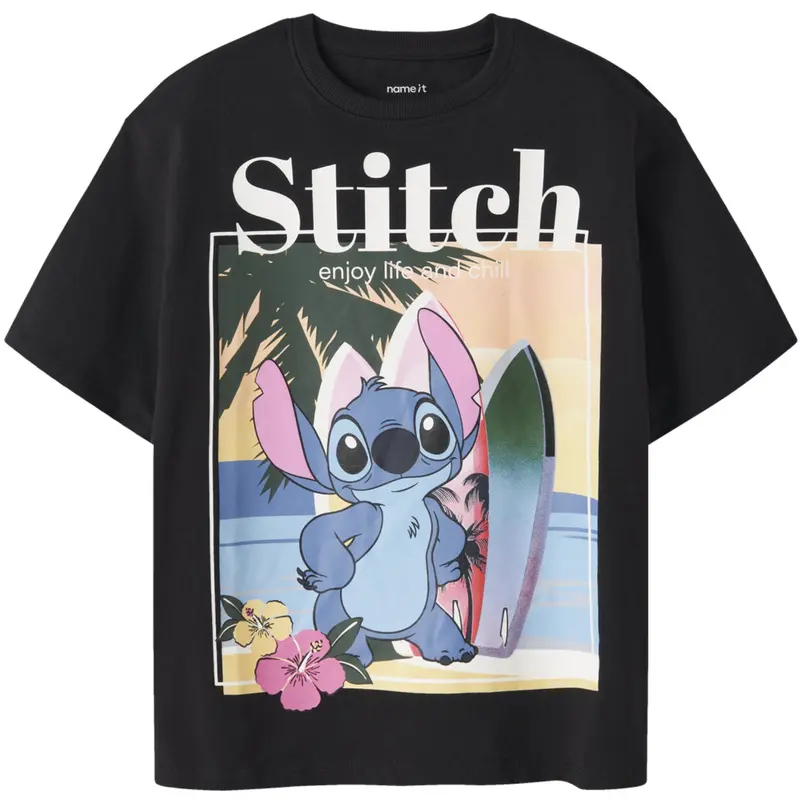 Name It Black Nkfaftina Stitch Ss Nreg Top Box Wdi 1
