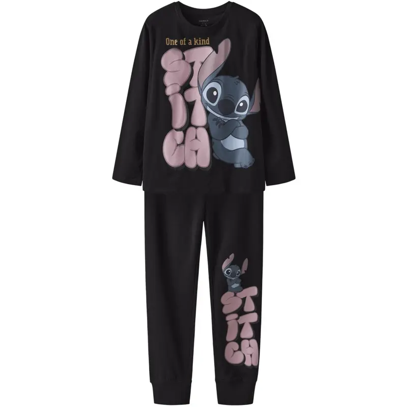 Name It Black Nkfolina Stitch Ls Nightset Wdi 1