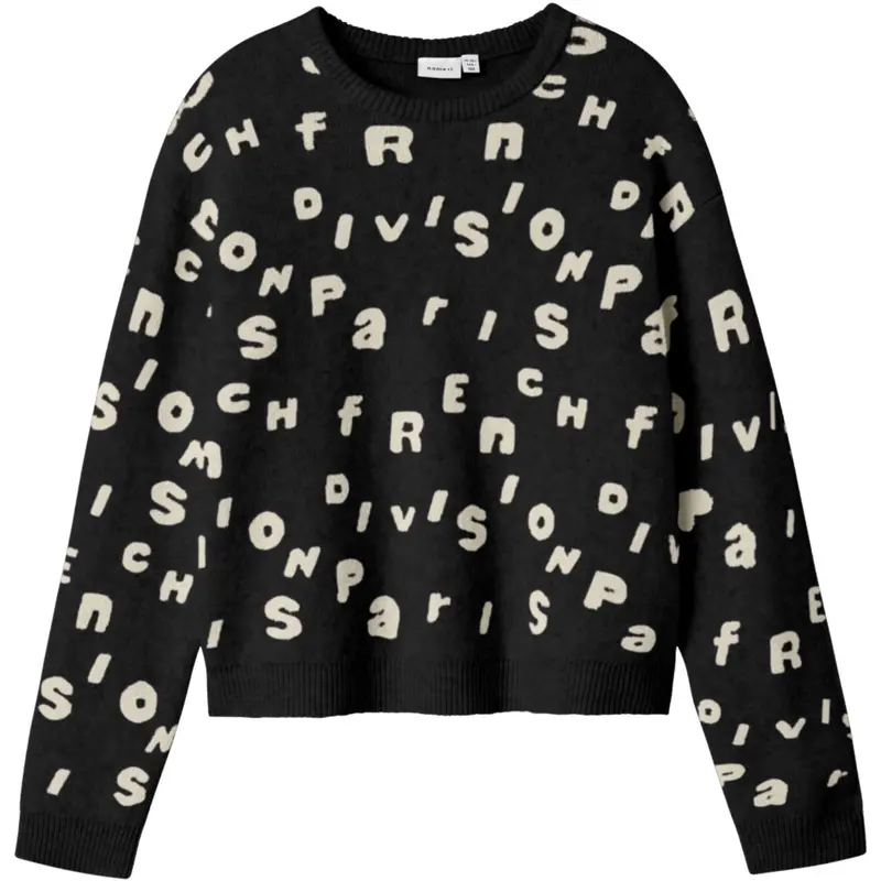 Name It Black Nkfoline Ls Knit Bf 1