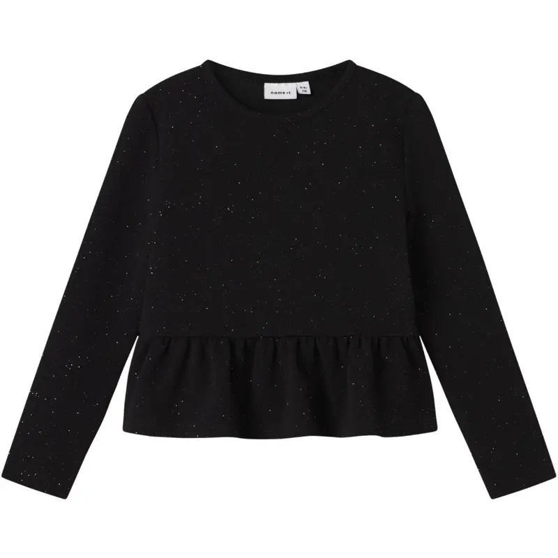 Name It Black Nkfroka Ls Short Top 1