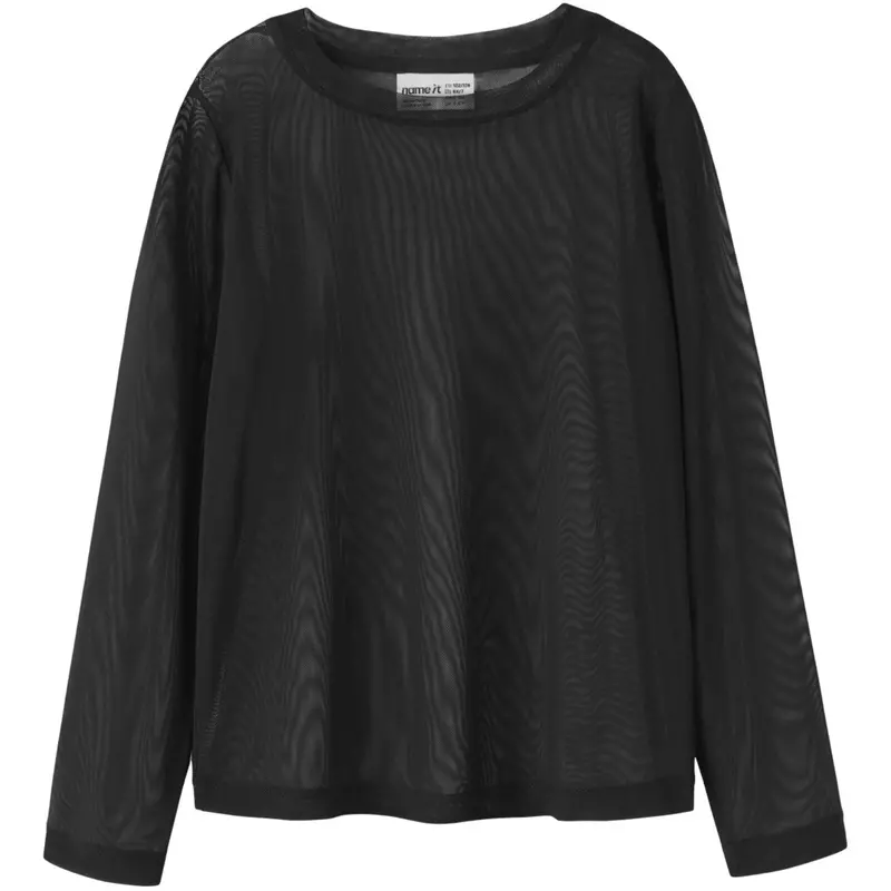 Name It Black Nkfrophelia Ls Mesh Top 1