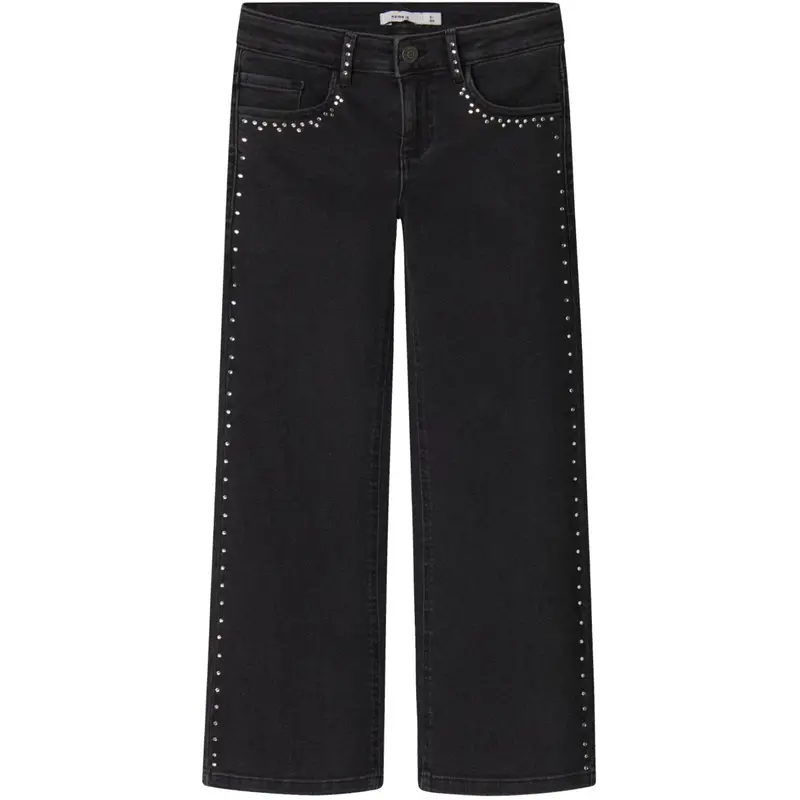 Name It Black Nkfrose Wide Rhinestone Jeans 8810-Bf O 1