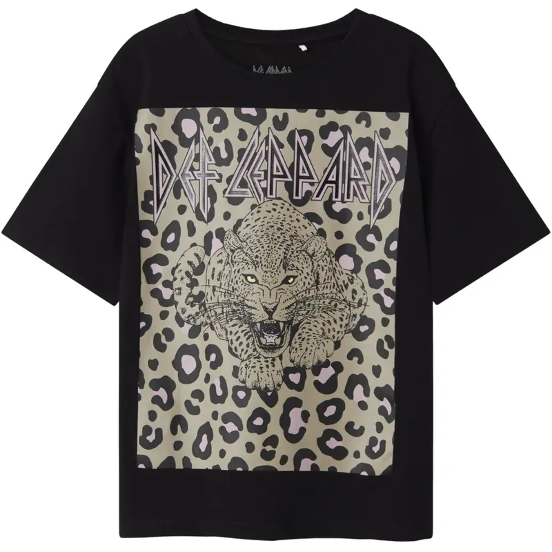 Name It Black Nkfsuri Defleppard Ss Nreg Top Box Unv 1