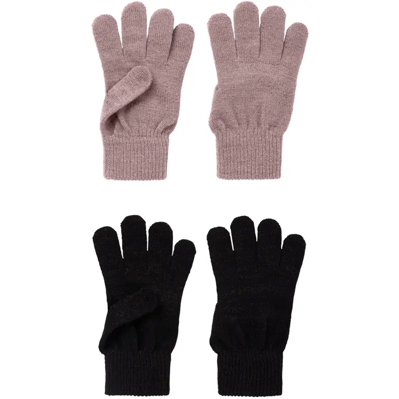 Name It Black Woodrose Nkfmagic Glitter Gloves 2P 1
