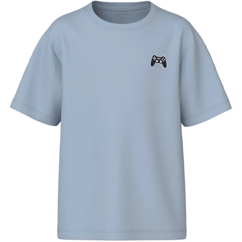 Name It Blue Fog Controller Embroidery Nkmvimpel Ss Nreg Top 1