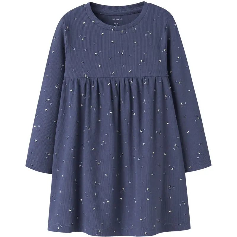 Name It Blue Indigo Nmfnelia Ls Dress Pb 1