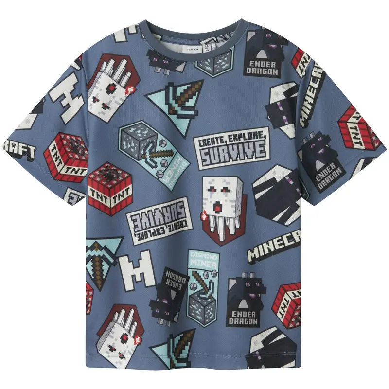 Name It Blue Mirage Map Minecraft Regular Poly T-Shirt 1
