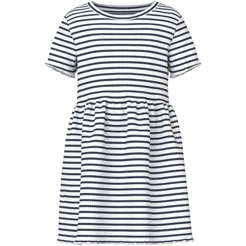 Name It Bright White Blue Nmfvemma Ss Dress 1