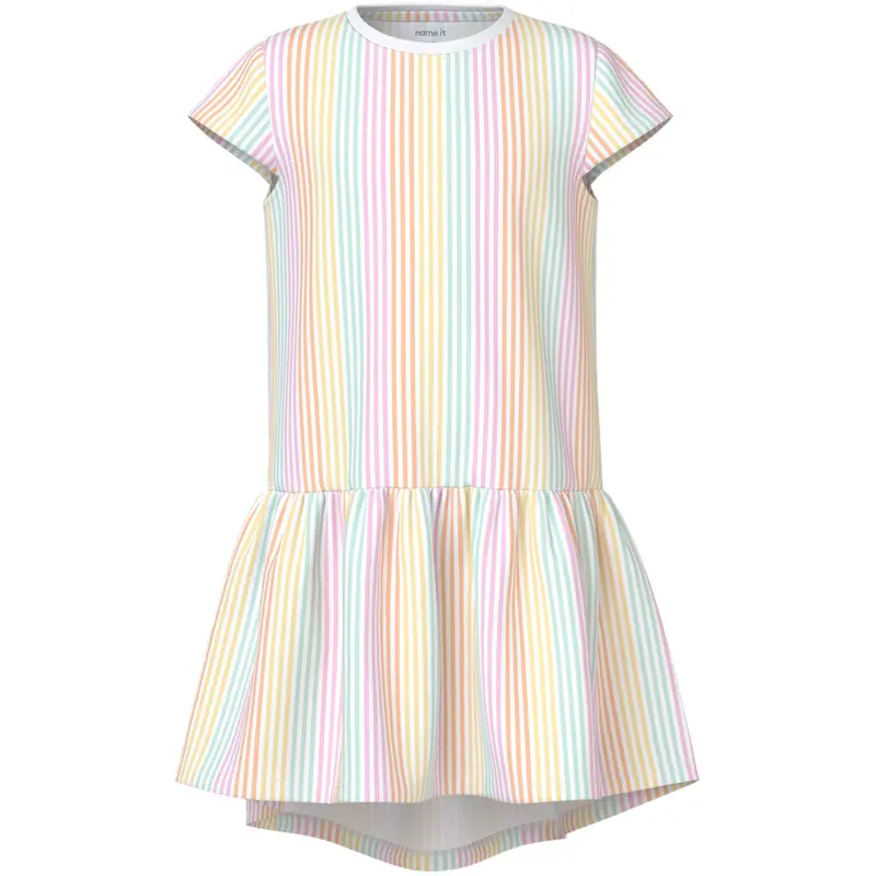 Name It Bright White Cool Stripe Nkfvigga Capsl Dress 1