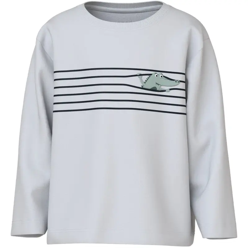 Name It Bright White Croco Lines Nmmvagno Ls Loose Top 1