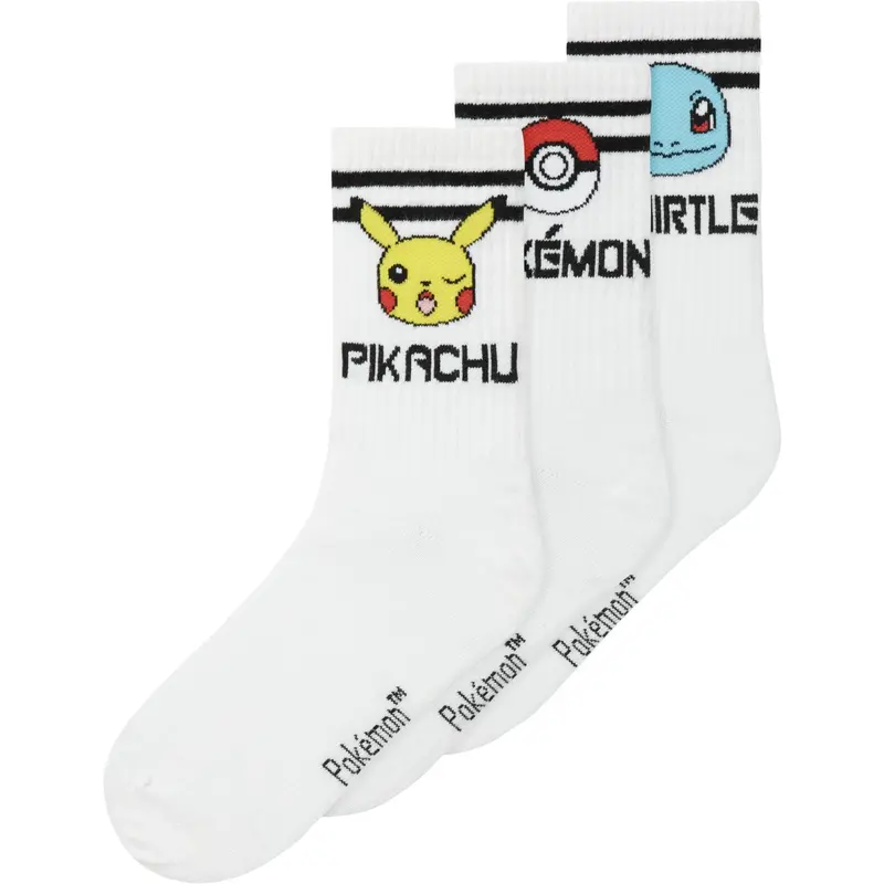 Name It Bright White Milton Pokemon 3-Pack Socks 1