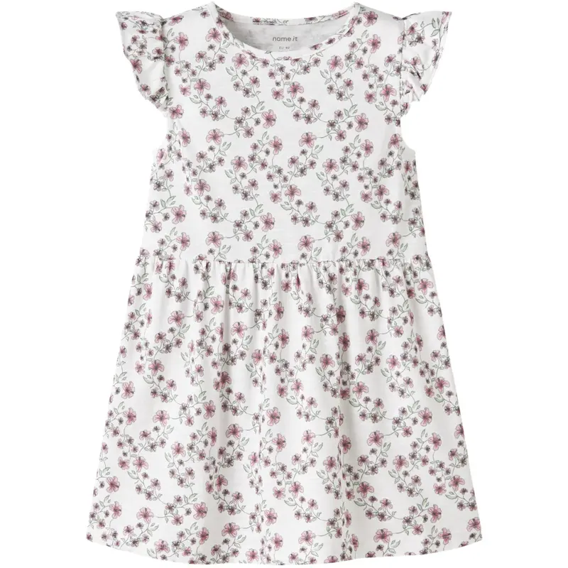 Name It Bright White Nmfhailedo Cap Sl Dress 1