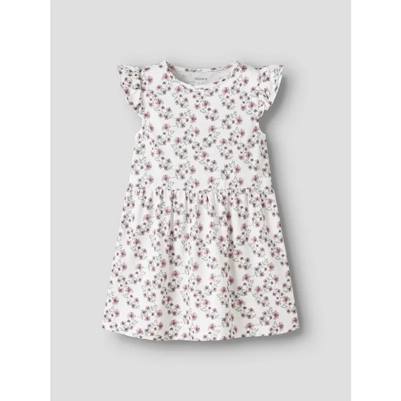 Name It Bright White Nmfhailedo Cap Sl Dress 3