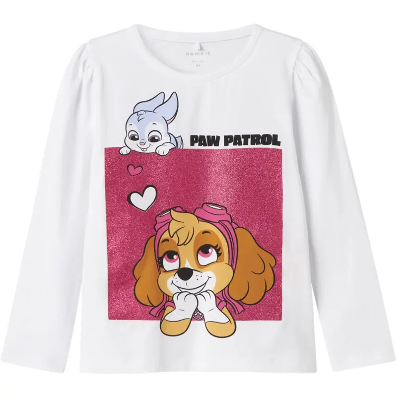 Name It Bright White Nmfjoana Paw Ls Top Box Noos Cplg 1