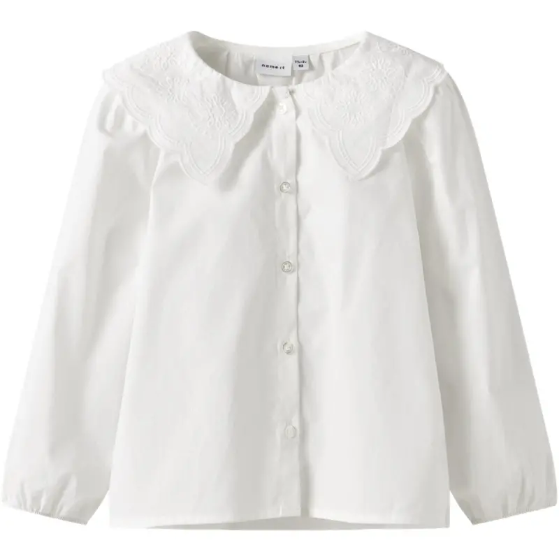 Name It Bright White Nmfrollaring Ls Shirt 1