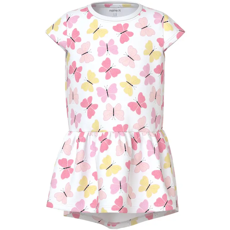 Name It Bright White Pink Butterfly Nmfvigga Capsl Dress F1 Noos 1