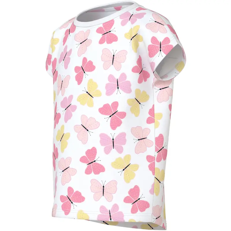 Name It Bright White Pink Butterfly Nmfvigga Capsl Top 2