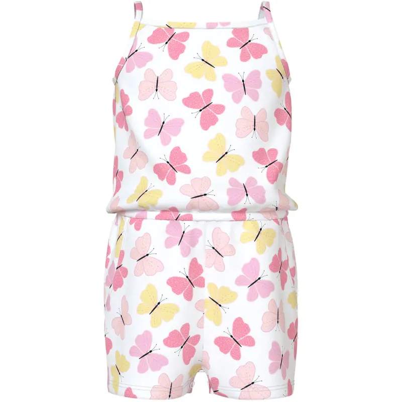 Name It Bright White Pink Butterfly Nmfvigga Strap Suit 1