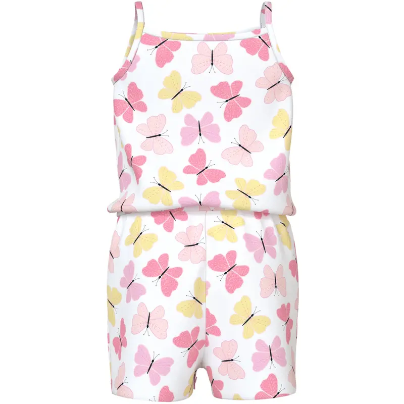 Name It Bright White Pink Butterfly Nmfvigga Strap Suit 2