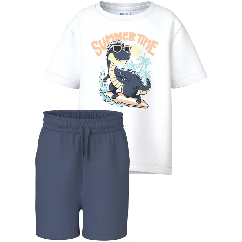 Name It Bright White Summer Time Nmmvigor Ss Nreg Top Set 1