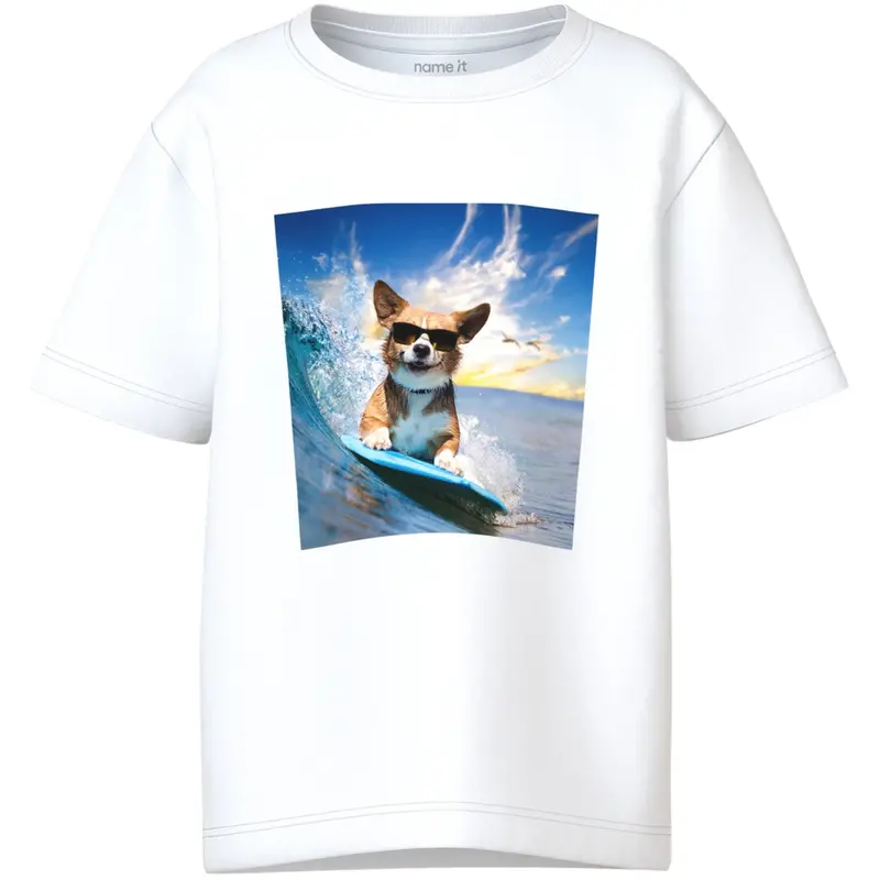 Name It Bright White Surfer Dog Nmmvoto Ss Nreg Top 1
