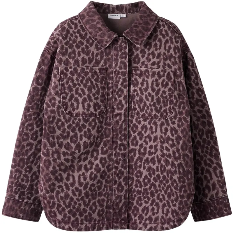 Name It Burgundy Leo Nkfleo Twill Shacket 4002-Td 1